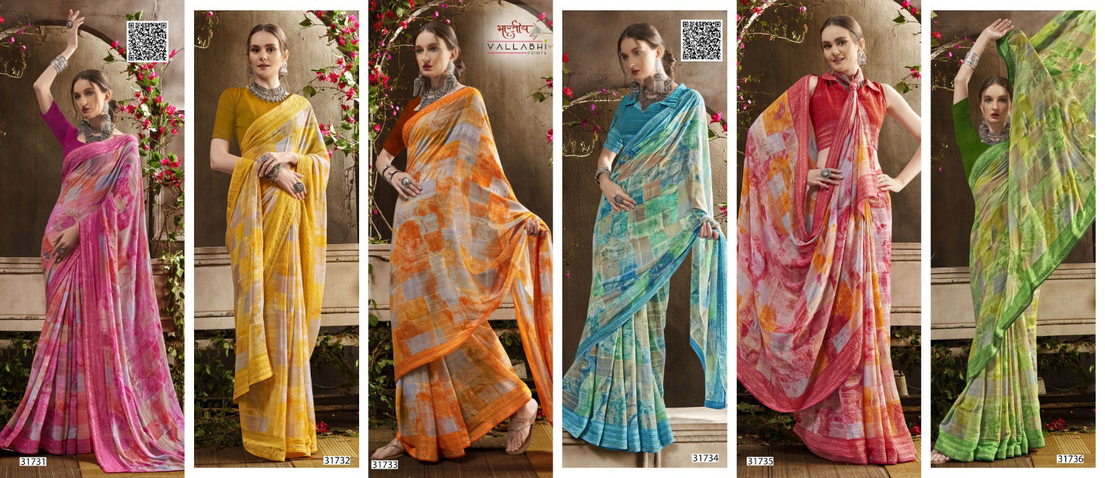 Vilokita Vol 5 By Vallabhi Georgette Printed Saree Exporters In India